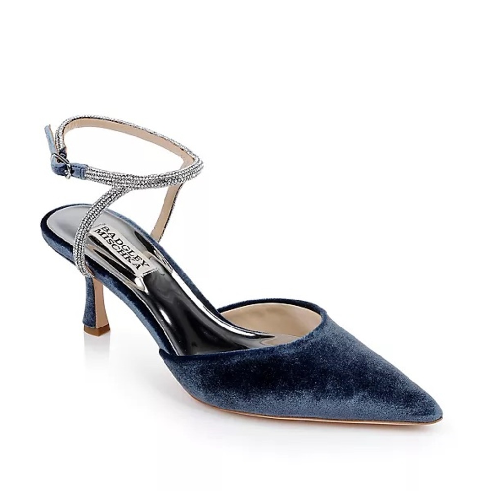 Badgley Mischka Autumn Silk Strass Ankle-Strap Pumps